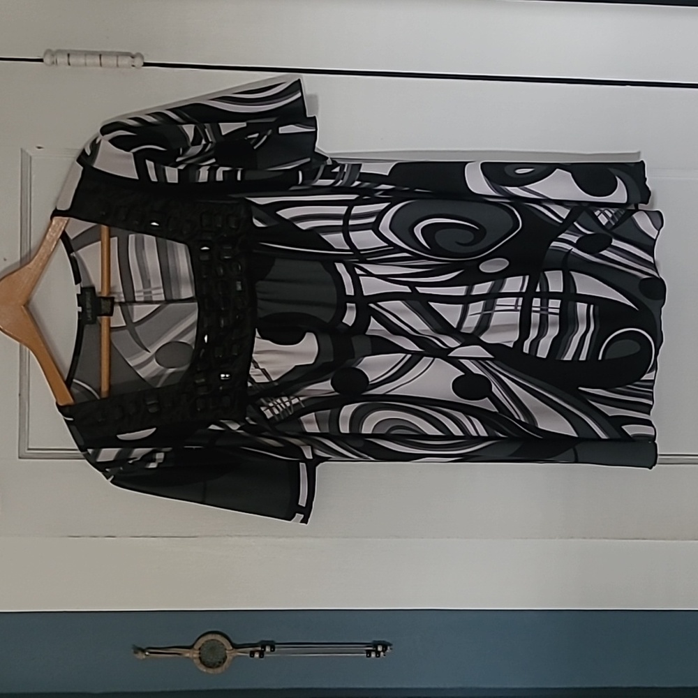 Lane Bryant Abstract Print Square neck Blouse.